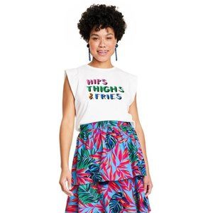NWT Size XXS Tabitha Brown Hips Thighs & Fries Graphic Tank Top